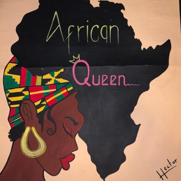 African Queen hand painted portrait