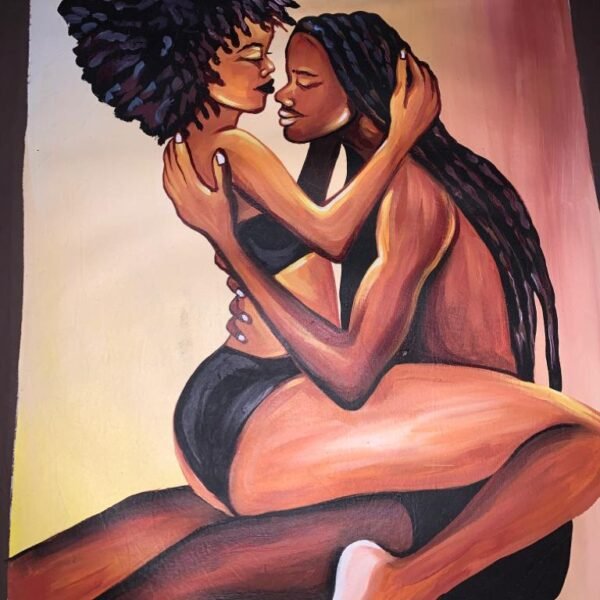 Loving you hand painted portrait